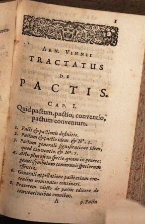 Arnoldi Vinii J.C. De Pactis Tractatus
