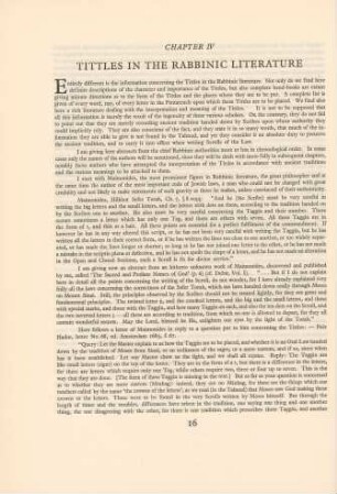 Chapter IV : Tittles in the Rabbinic literature