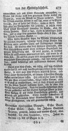 Brittisches theologisches Magazin. Bd.1.