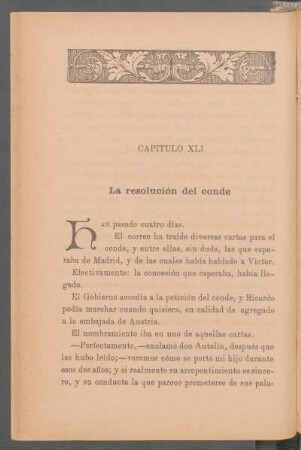 Capítulo XLI - La resolución del conde