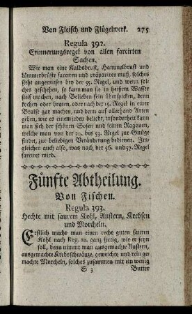 Fünfte Abtheilung. Von Fischen.