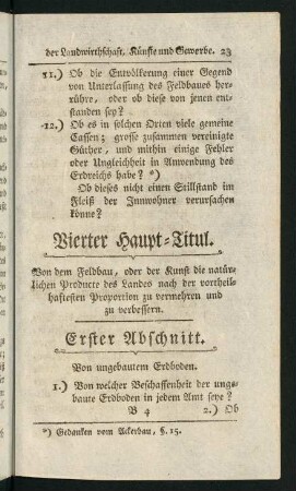 23-48, 1. Von ungebautem Erdboden. - 3. Von den Hausthieren.