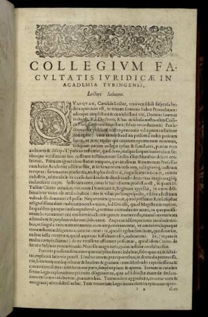 Collegium Facultatis Iuridicæ In Academia Tubingensi [...]