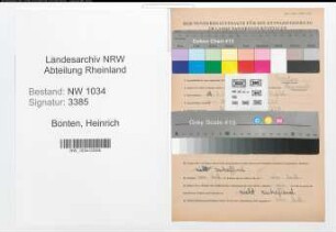 Entnazifizierung Heinrich Bonten , geb. 18.01.1913 (Stabsfeldwebel)