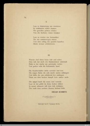 II. Lass in dämmerung uns versinken