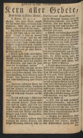 Herrn Casp. Neumanns Kern aller Gebete