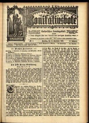 Erste Ausgabe vom Sonntag, den 14. September 1902.