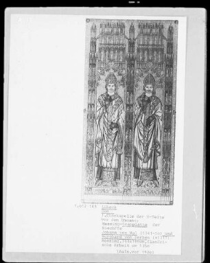 Grabplatte der Bischöfe Johann von Mul (1341-1350) und Burchard von Serken (gest. 1317)
