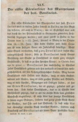 337-347 Die eilfte Säcularfeier des Marthyriums des heil. Bonifacius