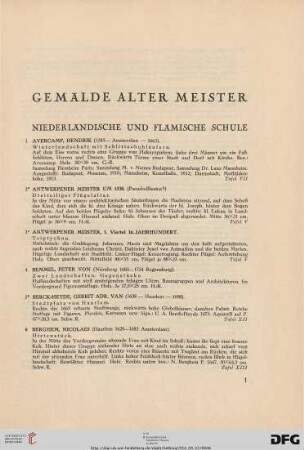 Gemälde alter Meister (Nr. 1-98)