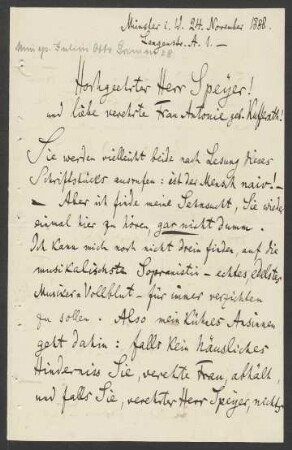 Brief an Antonie Speyer : 24.11.1888