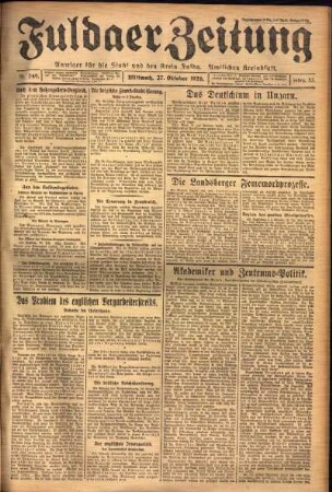 Ausgabe vom Mittwoch, den 27. Oktober 1926.
