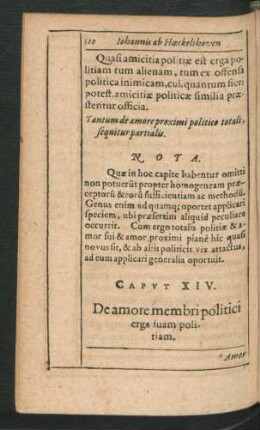 Caput XIV. De amore membri politici erga suam politiam.