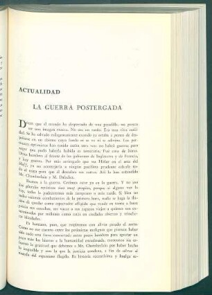 Actualidad : La guerra postergada