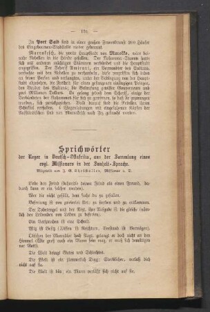Sprichwörter der Neger in Deutsch-Ostafrika, aus der Sammlung eines evgl. Missionars in der Suaheli-Sprache