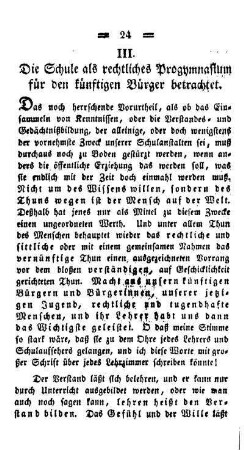 Die Schule als rechtliches Progymnasium für den künftigen Bürger betrachtet