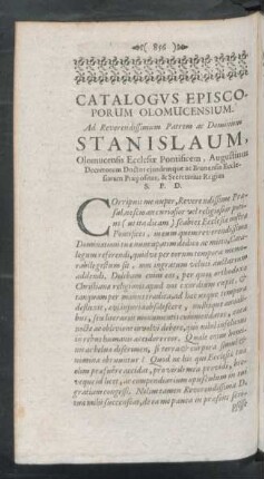 Ad Reverendissimum Patrem ac Dominum Stanislaum