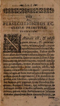 De Persecutionibus Ecclesiae Primitivae Sub Imperatoribus Ethnicis, Deque Veterum Christianorum Cruciatibus Tractatus