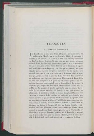La ilusión filosofica