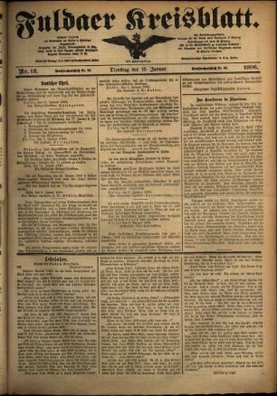 Ausgabe vom Dienstag, den 16. Januar 1906.