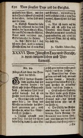 XXXVI. Vom Jüngsten Tage und Gericht, it. vom ewigen Leben und Verdammniß.