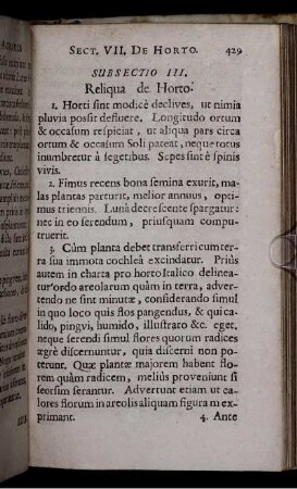 Subsectio III. Reliqua de Horto