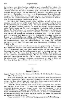 262-268, V. Besprechungen