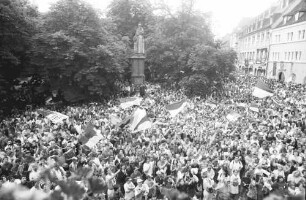 Freiburg im Breisgau: Aufstiegs-Fete des SC Freiburg am Rathaus