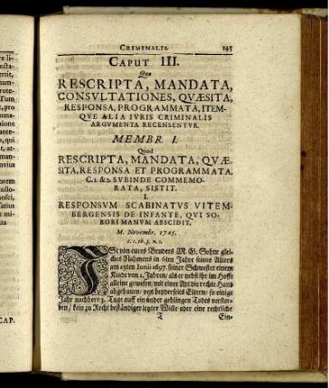Membr. I. Quod Rescripta, Mandata, Quaesita, Responsa et Programmata, C.1. & 2. Subinde Commemorata, Sistit.