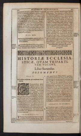 Historiae Ecclesiasticae Quam Tripartitam Vocant, Liber Secundus.