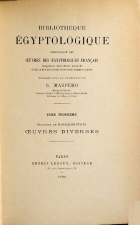 Oeuvres diverses