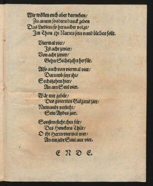Das Liedlein so hernacher volgt/ Jm Thon/ jhr Narren sein vnnd bleiben sollt.
