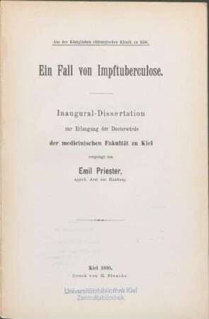 Ein Fall von Impftuberculose