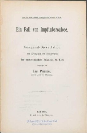 Ein Fall von Impftuberculose