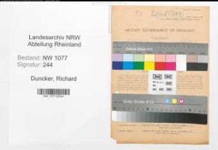 Entnazifizierung Richard Duncker , geb. 02.02.1898 (Polizist)