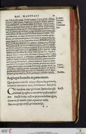 Aeglogae secundae argumentum