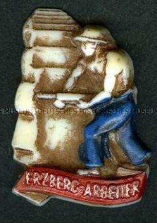 WHW-Abzeichen, Steirische Berufe: Erzberg-Arbeiter, Straßensammlung im Gau 31 Steiermark von Januar 1942