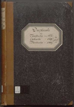 Taufregister III 1872-1875 Eheregister 1859-1875 Totenregister III 1869-1875