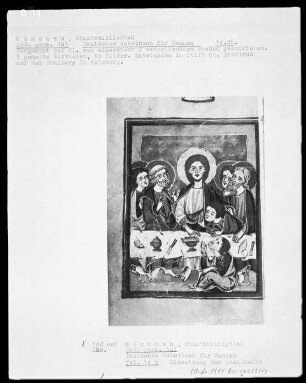 Deutsches Gebetbuch für Nonnen — Einsetzung des Abendmahls, Folio 14verso