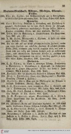 Naturwissenschaft, Astron., Medizin, Chemie (Nr. 764 - 917)