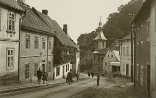 Graupen (heute Krupka / Tschechien). Straßenbild in der Unterstadt