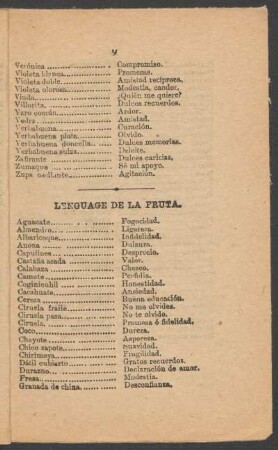 Lenguage de la fruta.
