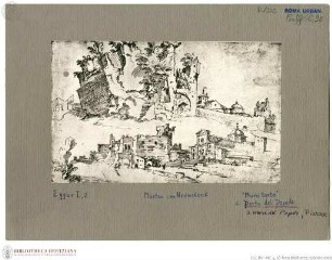 Heemskerck-Album I'Muro torto' und Porta del Popolo - Römisches Skizzenbuch I