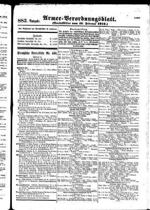 883. Ausgabe. Mittwoch, 16. Februar 1916