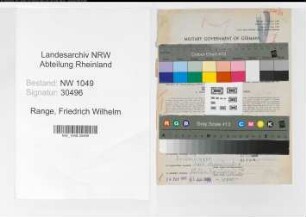 Entnazifizierung Friedrich Wilhelm Range , geb. 07.05.1909 (Arbeiter)