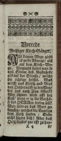 Vorrede Fleißiger Kirch-Gänger.