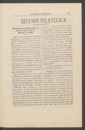 Documentos inéditos sobre el correo interior de la Habana, en 1855.