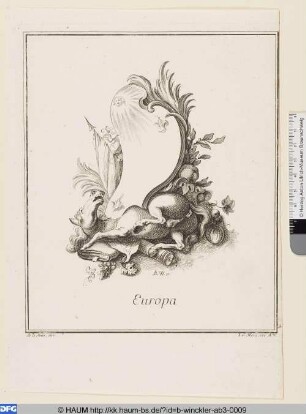 Neu inventirte Schilde Dritter Theil. Troisieme Livre de Cartouches, Blatt 3: Europa