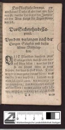 Kapitel 16: Von dem verlangen nach der Ewigen Seligkeit und dieses lebens Mühseligkeit