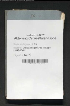 Kriegsdrangsale der Ämter Brake, Barntrup und Blomberg